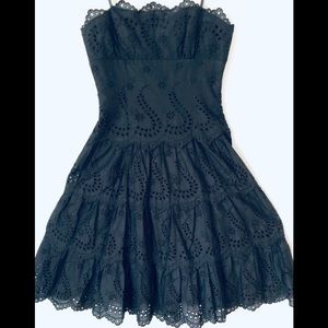 BCBG Strapless Eyelet dress